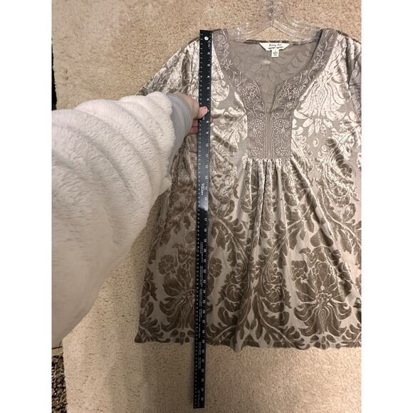 Krazy Kat Velvet Burnout Kimono Sleeve Babydoll Tunic Top Sz L Fairy Whimsigoth - Picture 11 of 16